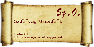 Szávay Ozsvát névjegykártya